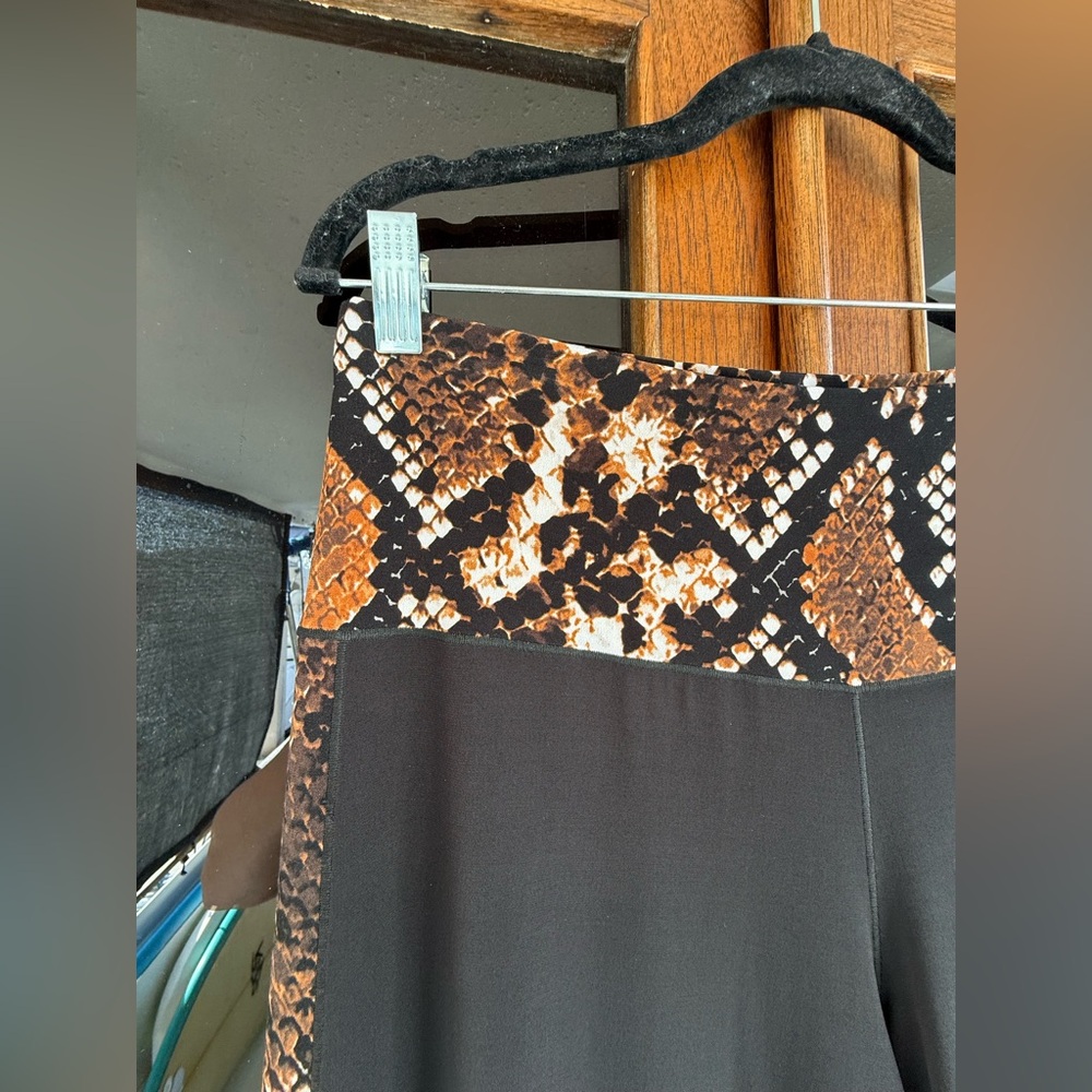 Eva Varro Black And Brown Python Snake Print Wide… - image 4